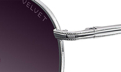 Shop Velvet Eyewear Yokko 50mm Round Sunglasses In Silver