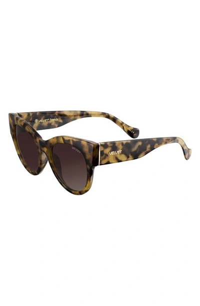 Shop Velvet Eyewear Chelsea 55mm Gradient Cat Eye Sunglasses In Light Tortoise