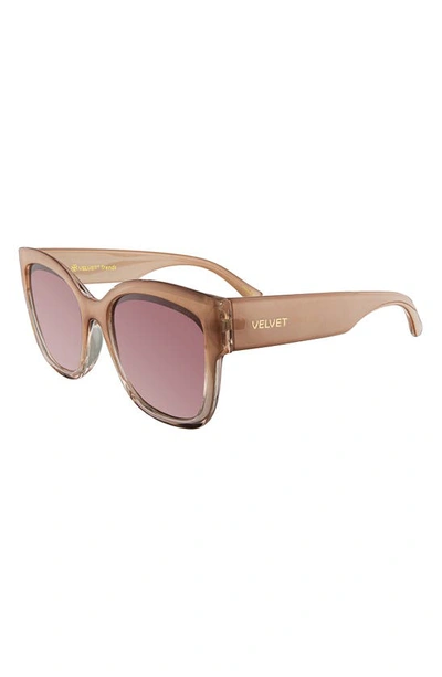 Shop Velvet Eyewear Jane 55mm Gradient Cat Eye Sunglasses In Blush