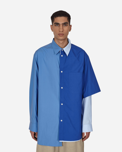 3 Color Layered Shirt In Blue