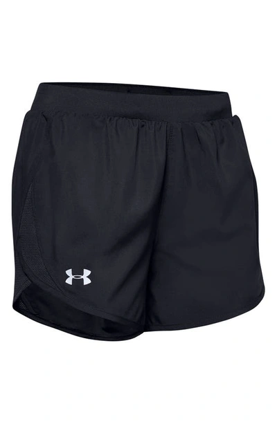 Shop Under Armour Fly By 2.0 Woven Running Shorts In Black / Black / Reflective