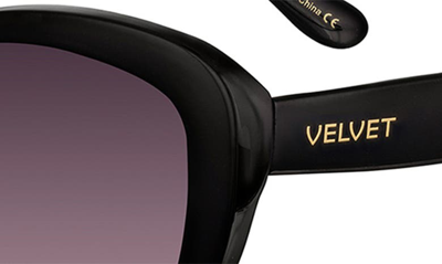Shop Velvet Eyewear Chrystie 55mm Gradient Polarized Oval Sunglasses In Black
