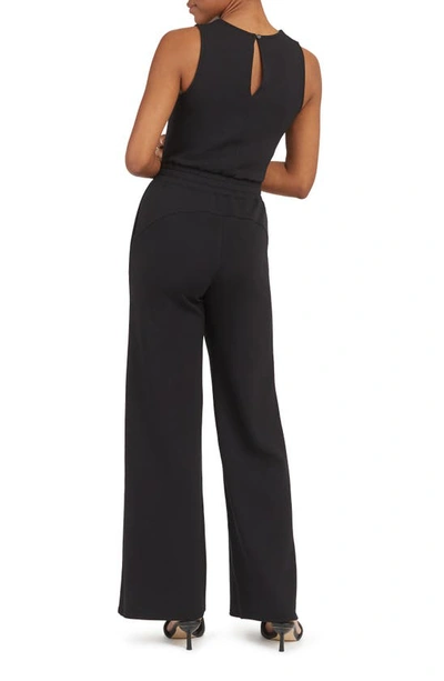 Shop Spanx Airessentials Sleeveless Jumpsuit In Very Black