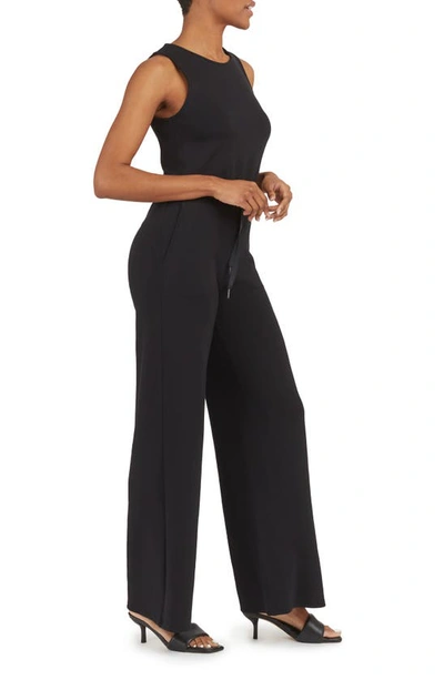 Shop Spanx Airessentials Sleeveless Jumpsuit In Very Black