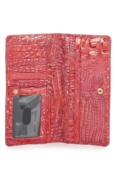 Shop Brahmin 'ady' Croc Embossed Continental Wallet In Red Dragon Melbourne