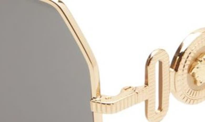 Shop Versace 58mm Square Sunglasses In Gold/ Dark Grey