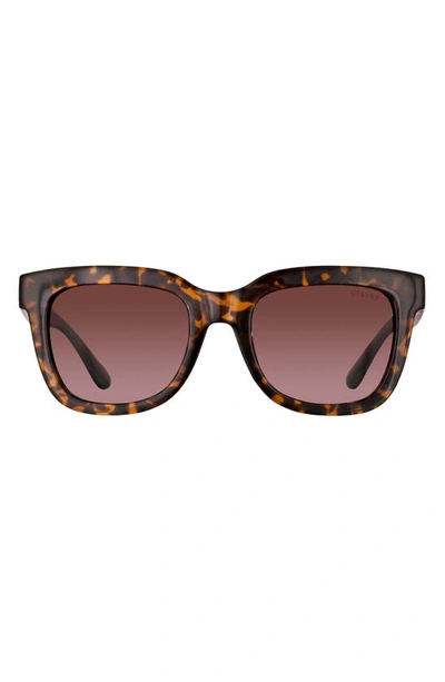 Shop Velvet Eyewear Gracie 56mm Gradient Polarized Round Sunglasses In Tortoise