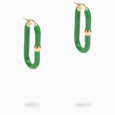 Shop Bottega Veneta | Green/gold Oval Earrings