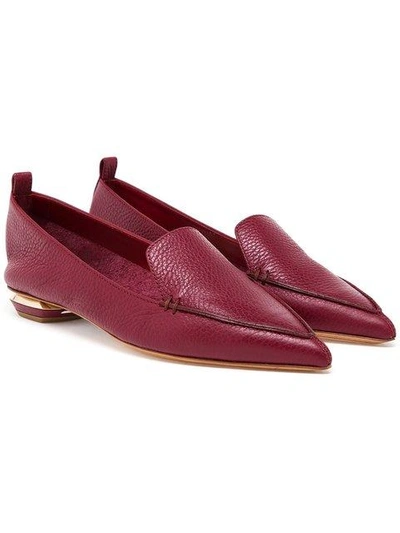 Shop Nicholas Kirkwood Textured Calf Leather Loafers