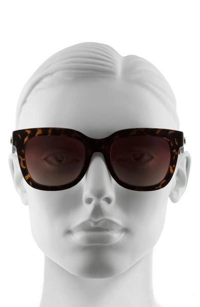Shop Velvet Eyewear Gracie 56mm Gradient Round Sunglasses In Tortoise