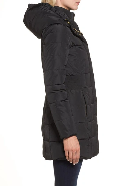 Shop Cole Haan Signature Bib Inset Coat In Black