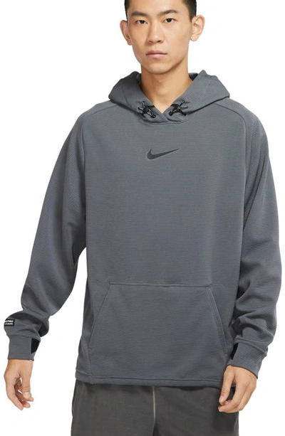 Nike Men's Pro Pullover Fleece Training Hoodie In Grey | ModeSens