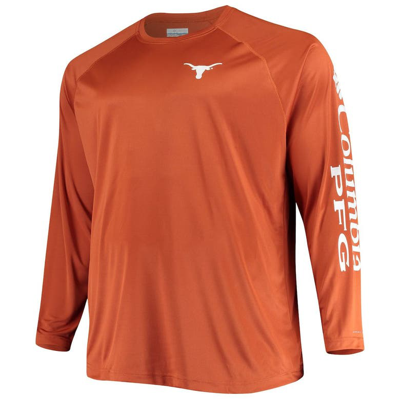 Shop Columbia Texas Orange Texas Longhorns Big & Tall Terminal Tackle Long Sleeve Omni-shade Raglan T-shi