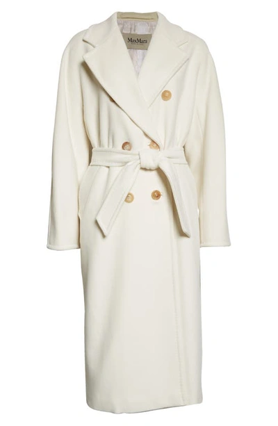 Shop Max Mara Madame Wool & Cashmere Coat In Optical White