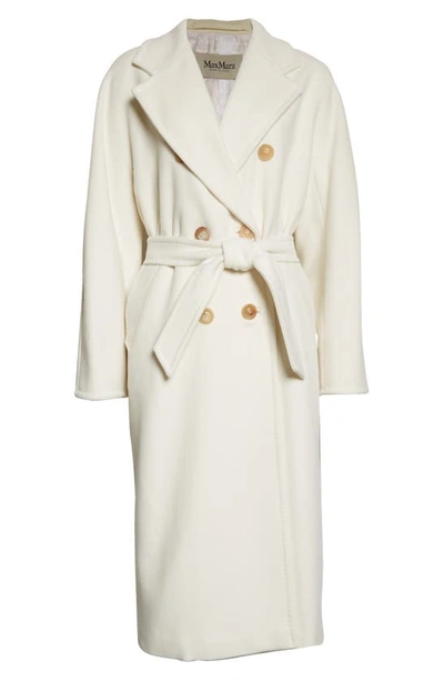 Max Mara Madame Double-breasted Wool And Cashmere-blend Coat In Optical White