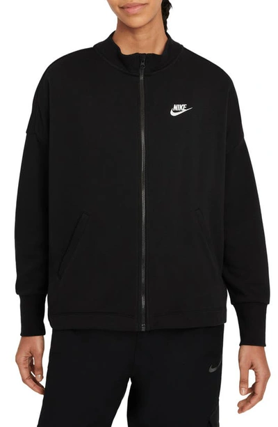 Nike Women's  Sportswear Essential Fleece Cardigan In Black/ White