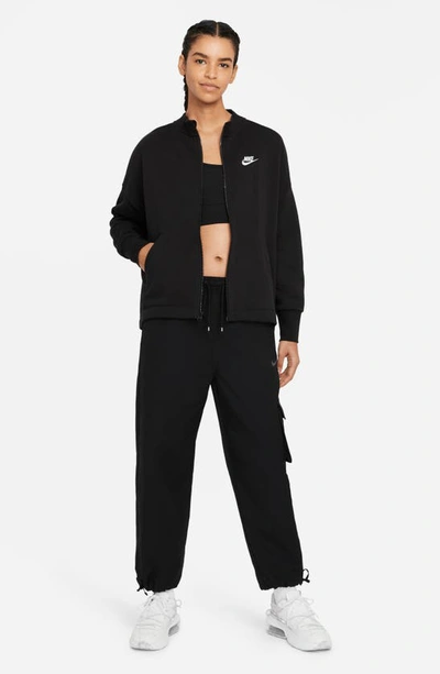 Nike Women's  Sportswear Essential Fleece Cardigan In Black/ White
