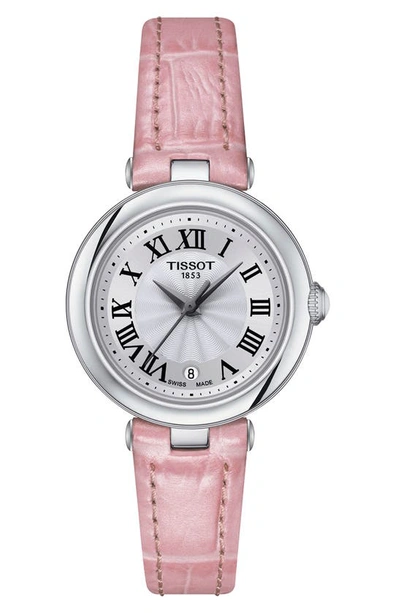 Shop Tissot Bellissima Leather Strap Watch, 26mm In Pink