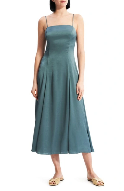 Shop Theory Cami Crushed Satin Dress In Seafoam - Ywi