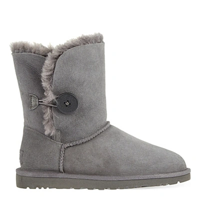 Shop Ugg Bailey Button Sheepskin Boots In Grey