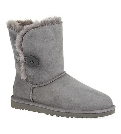 Shop Ugg Bailey Button Sheepskin Boots In Grey