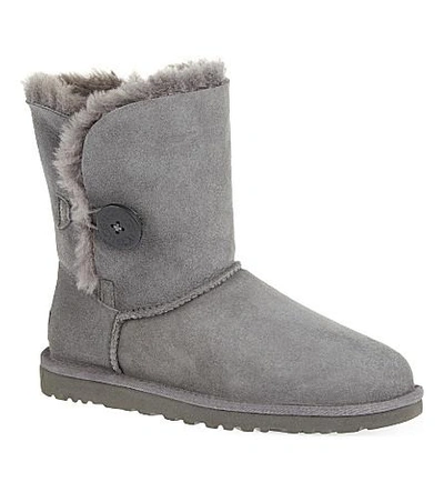 Ugg Mini Bailey Button Ii Genuine Shearling Boot In Grey