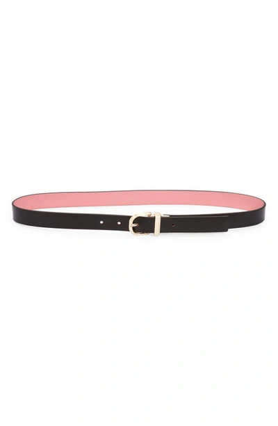 Shop Kate Spade Reversible Leather Belt In Pink Sugar