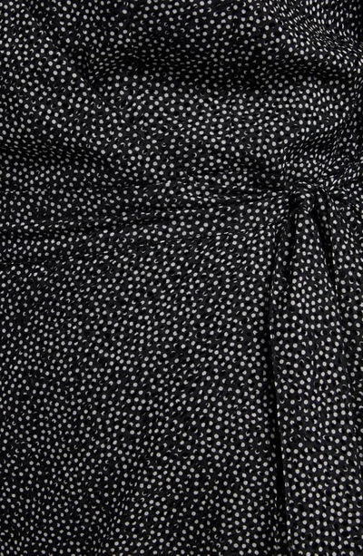 Shop Estelle Sweet Spot Long Sleeve Faux Wrap Dress In Black/ Beige