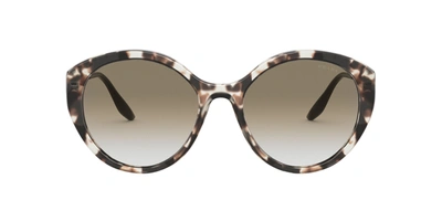Shop Prada Pr 18xs Uao0a7 Cat Eye Sunglasses In Brown