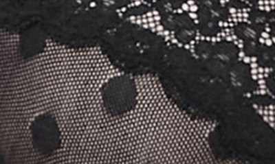 Skarlett Blue Dnu Women's Dare Fully Adjustable Comfortable Everyday Demi T Shirt Bra With Dotted Stretch Lace And In Black/ Nylon