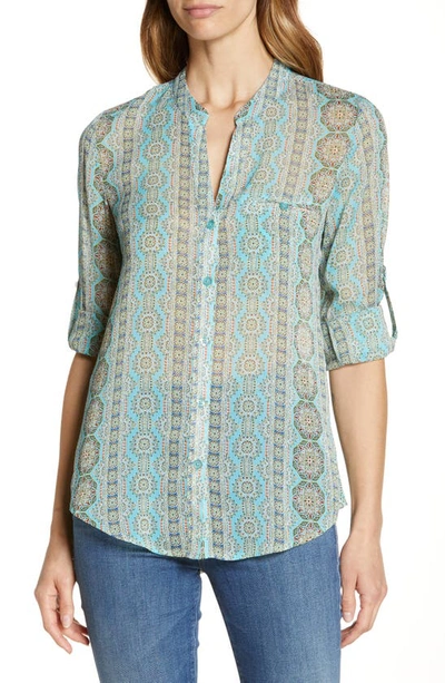 Shop Kut From The Kloth Jasmine Top In Albi Stripe Turquoise