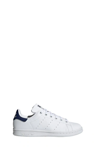 Shop Adidas Originals Stan Smith Low Top Sneaker In White/ Dark Blue