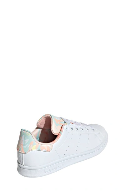 Shop Adidas Originals Stan Smith Low Top Sneaker In White/ Coral