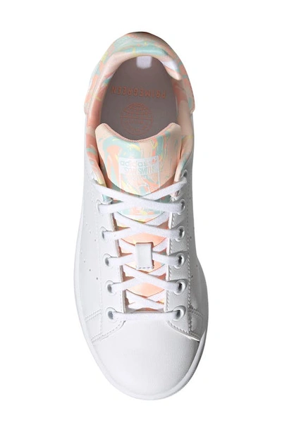 Shop Adidas Originals Stan Smith Low Top Sneaker In White/ Coral