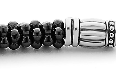 Lagos Black Caviar Ceramic Sterling Silver And 18k Gold Bracelet In Black