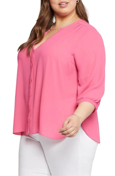 Shop Nydj Blouse In Pink Peony