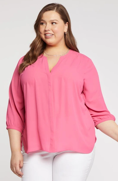Shop Nydj Blouse In Pink Peony