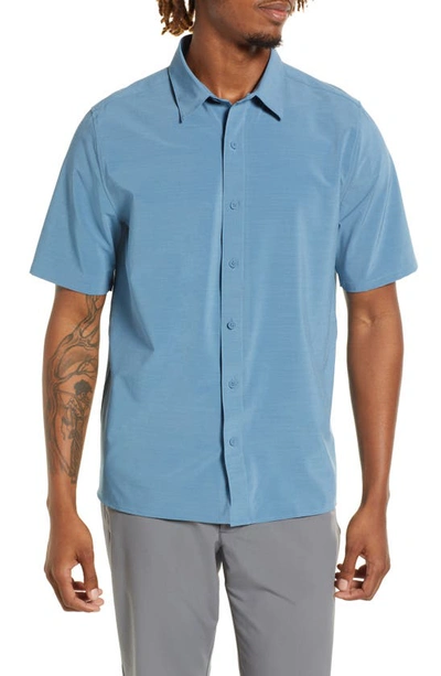 Shop Brady Zero Weight Short Sleeve Button-up Shirt In Shadow