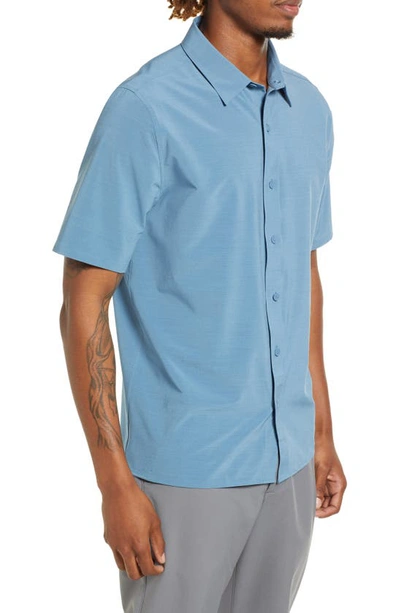 Shop Brady Zero Weight Short Sleeve Button-up Shirt In Shadow