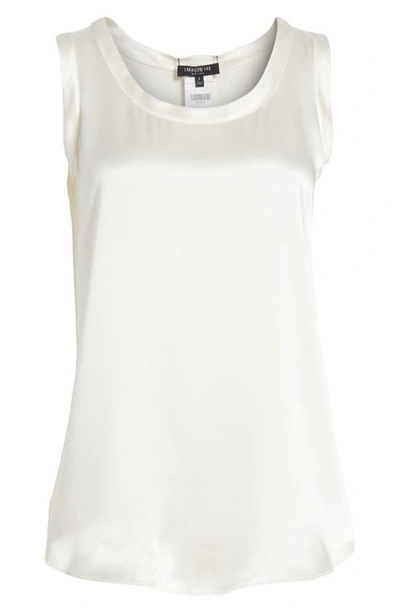 Lafayette 148 Perla Reversible Silk Blouse In Cloud