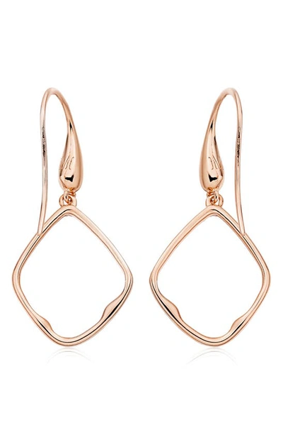Shop Monica Vinader Riva Diamond Hoop Drop Earrings In Rose Gold