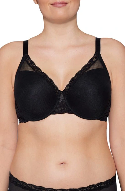 Natori Women's Sheer Glamour Full Fit Contour Underwire Bra 731252 In Black
