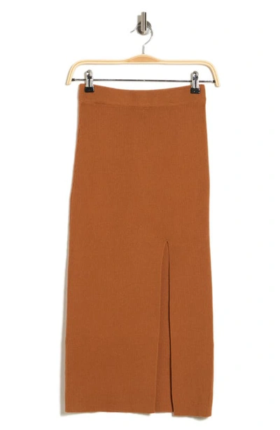 Shop Alexia Admor Split Midi Skirt In Camel