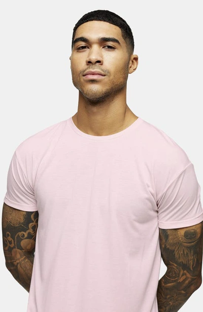 Shop Topman Scotty Longline T-shirt In Light Pink