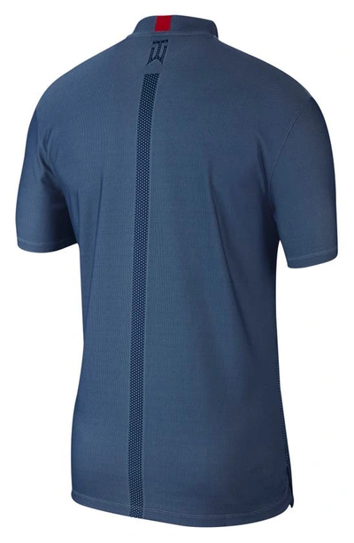 Shop Nike Tiger Woods Dri-fit Short Sleeve Golf Polo In Indigo Fog/gym Red