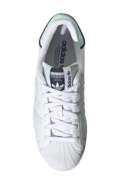Shop Adidas Originals Superstar Sneaker In White/ Blue/ Night Sky