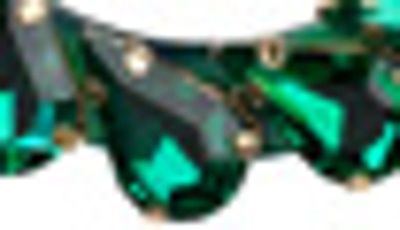 Shop Jardin Teardrop Crystal Resin Hoop Drop Earrings In Green/gold