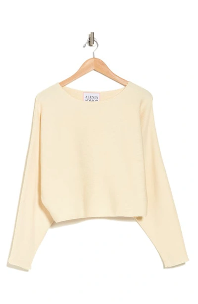 Shop Alexia Admor Ribbed Knit Dolman Sleeve Top In Ivory