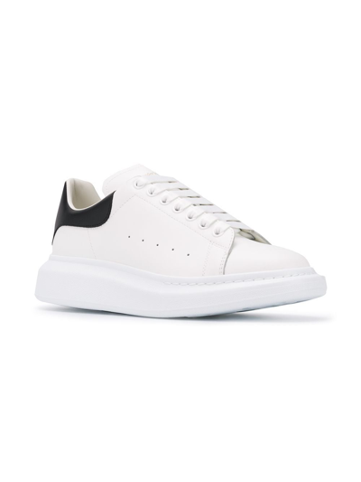 Shop Alexander Mcqueen Oversize Leather Sneakers In White