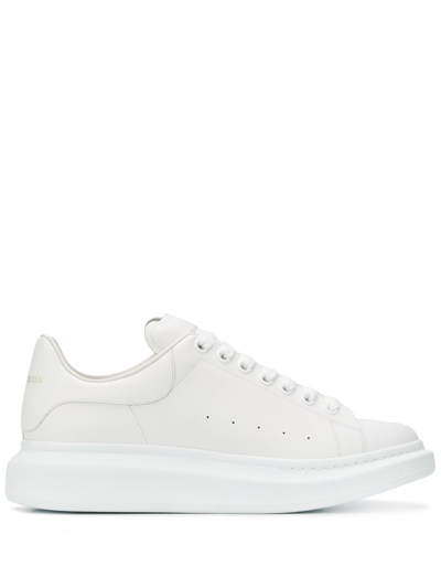 Shop Alexander Mcqueen Oversize Leather Sneakers In White